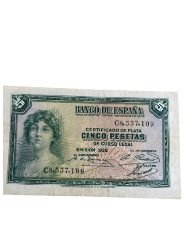 Billete de 5 pesetas 1935