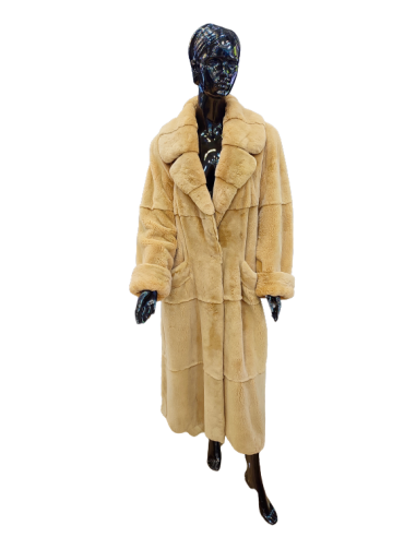 Abrigo de piel de visón rasada