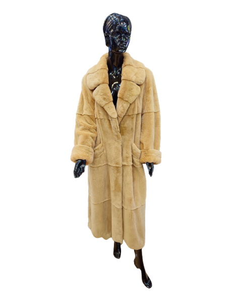 Abrigo de piel de visón rasada