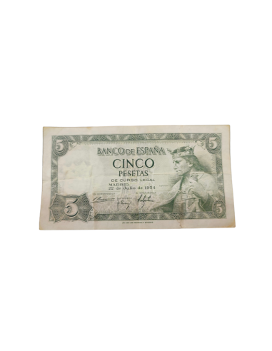 Billete de 5 pesetas 1954
