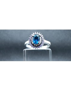 Anillo plata con piedras de color