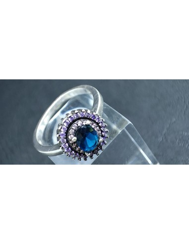 Anillo plata con piedras de color