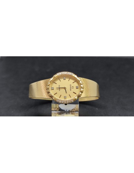 Reloj omega con diamantes de oro 18K cierre de seguridad