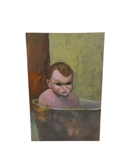Oleo "Baño infantil" - Manuel Carreira