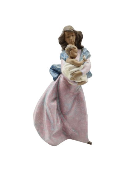Figura de porcelana Lladró Maternidad con Ruiseñor