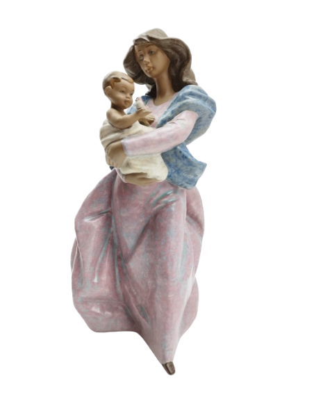 Figura de porcelana Lladró Maternidad con Ruiseñor