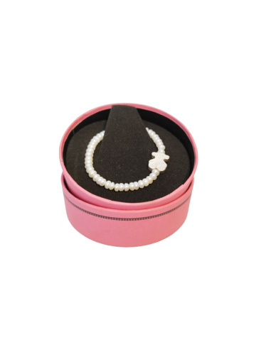 Pulsera Tous de perlas y Motivo Oso de plata