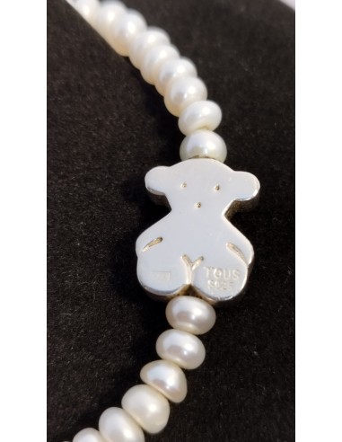 Pulsera Tous de perlas y Motivo Oso de plata